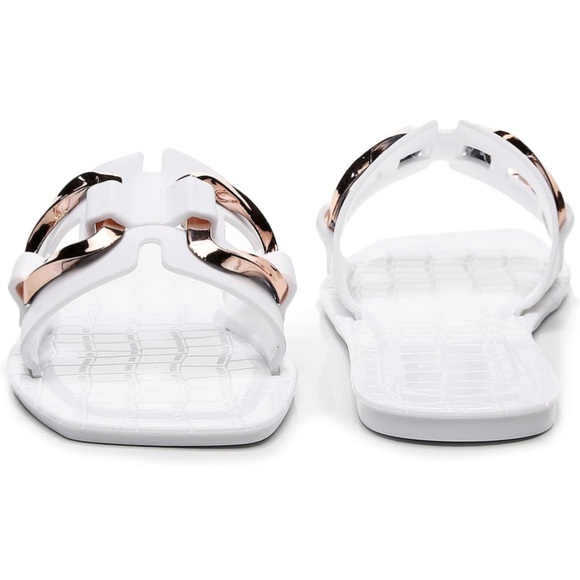 White sandals with gold detail - Picture 7 of 7